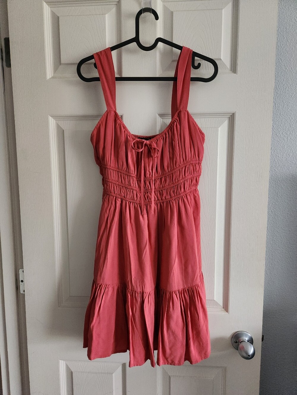Coral Pink Cottagecore Ruffle Sundress